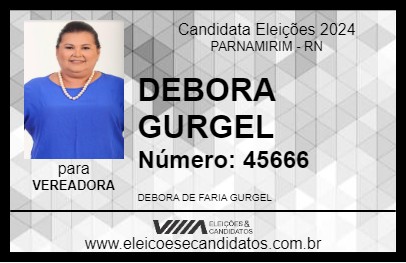 Candidato DEBORA GURGEL 2024 - PARNAMIRIM - Eleições