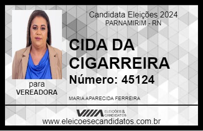 Candidato CIDA DA CIGARREIRA 2024 - PARNAMIRIM - Eleições