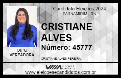 Candidato CRISTIANE ALVES 2024 - PARNAMIRIM - Eleições