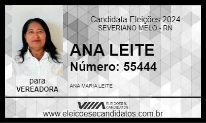 Candidato ANA LEITE 2024 - SEVERIANO MELO - Eleições