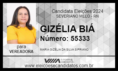 Candidato GIZÉLIA BIÁ 2024 - SEVERIANO MELO - Eleições