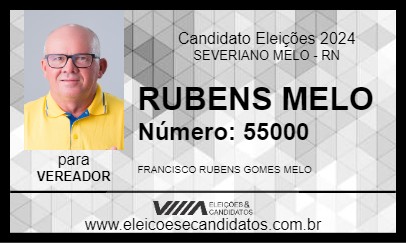 Candidato RUBENS MELO 2024 - SEVERIANO MELO - Eleições