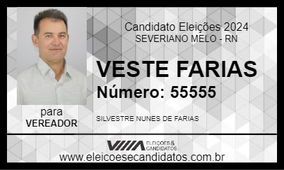 Candidato VESTE FARIAS 2024 - SEVERIANO MELO - Eleições