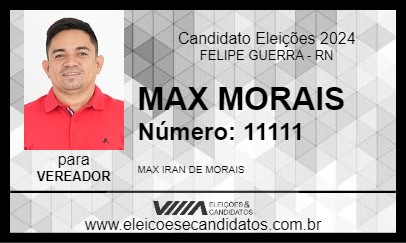 Candidato MAX MORAIS 2024 - FELIPE GUERRA - Eleições