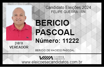 Candidato BERICIO PASCOAL 2024 - FELIPE GUERRA - Eleições