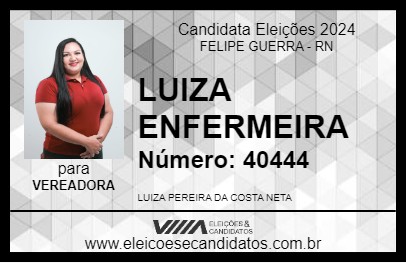 Candidato LUIZA ENFERMEIRA 2024 - FELIPE GUERRA - Eleições