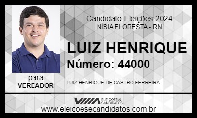 Candidato LUIZ HENRIQUE 2024 - NÍSIA FLORESTA - Eleições