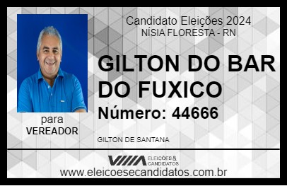 Candidato GILTON DO BAR DO FUXICO 2024 - NÍSIA FLORESTA - Eleições