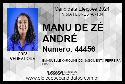 Candidato MANUH DE ZÉ ANDRÉ 2024 - NÍSIA FLORESTA - Eleições