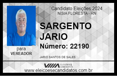 Candidato SARGENTO JARIO 2024 - NÍSIA FLORESTA - Eleições