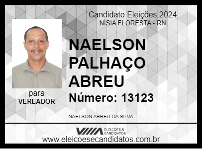 Candidato PALHAÇO NAELSON ABREU 2024 - NÍSIA FLORESTA - Eleições