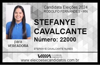 Candidato STEFANYE CAVALCANTE 2024 - RODOLFO FERNANDES - Eleições