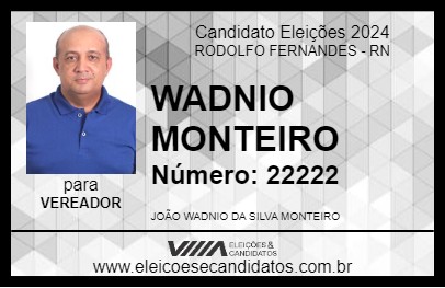 Candidato WADNIO MONTEIRO 2024 - RODOLFO FERNANDES - Eleições