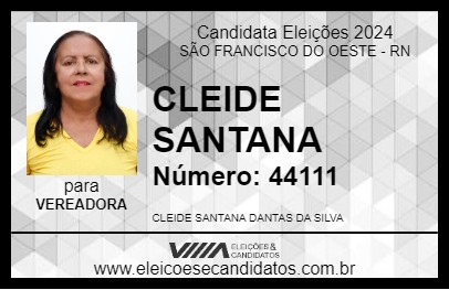 Candidato CLEIDE SANTANA 2024 - SÃO FRANCISCO DO OESTE - Eleições