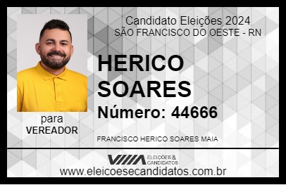 Candidato HERICO SOARES 2024 - SÃO FRANCISCO DO OESTE - Eleições