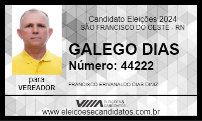 Candidato GALEGO DIAS 2024 - SÃO FRANCISCO DO OESTE - Eleições