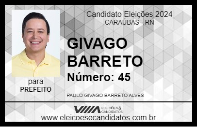 Candidato GIVAGO BARRETO 2024 - CARAÚBAS - Eleições