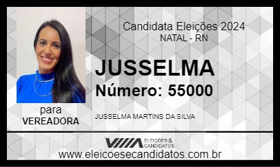 Candidato JUSSELMA 2024 - NATAL - Eleições