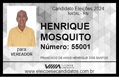 Candidato HENRIQUE MOSQUITO 2024 - NATAL - Eleições