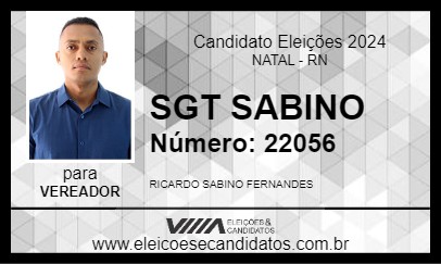 Candidato SGT SABINO 2024 - NATAL - Eleições