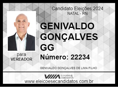 Candidato GENIVALDO GONÇALVES GG 2024 - NATAL - Eleições