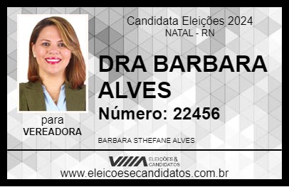 Candidato DRA BARBARA ALVES 2024 - NATAL - Eleições