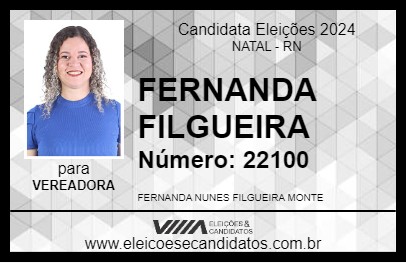 Candidato FERNANDA FILGUEIRA 2024 - NATAL - Eleições