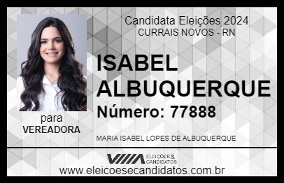 Candidato ISABEL ALBUQUERQUE 2024 - CURRAIS NOVOS - Eleições