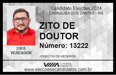 Candidato ZITO DE DOUTOR 2024 - CARNAÚBA DOS DANTAS - Eleições