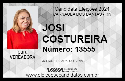 Candidato JOSI COSTUREIRA 2024 - CARNAÚBA DOS DANTAS - Eleições