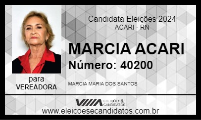 Candidato MARCIA ACARI 2024 - ACARI - Eleições