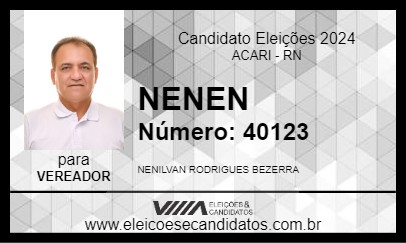 Candidato NENEN 2024 - ACARI - Eleições