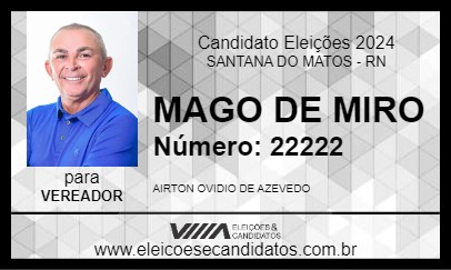 Candidato MAGO DE MIRO 2024 - SANTANA DO MATOS - Eleições