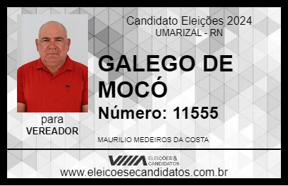 Candidato GALEGO DE MOCÓ 2024 - UMARIZAL - Eleições