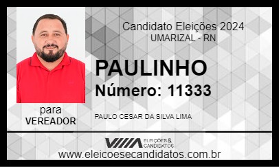 Candidato PAULINHO 2024 - UMARIZAL - Eleições