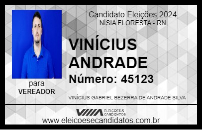 Candidato VINÍCIUS ANDRADE 2024 - NÍSIA FLORESTA - Eleições