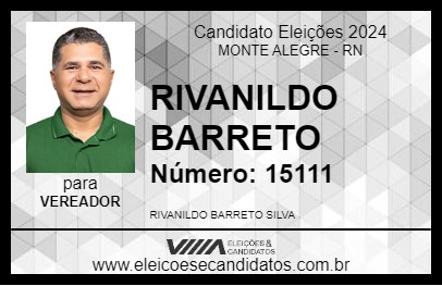 Candidato RIVANILDO BARRETO 2024 - MONTE ALEGRE - Eleições