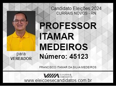 Candidato PROFESSOR ITAMAR MEDEIROS 2024 - CURRAIS NOVOS - Eleições