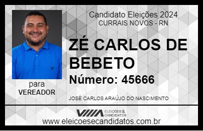 Candidato ZÉ CARLOS DE BEBETO 2024 - CURRAIS NOVOS - Eleições