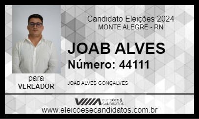 Candidato JOAB ALVES 2024 - MONTE ALEGRE - Eleições