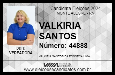 Candidato VALKIRIA SANTOS 2024 - MONTE ALEGRE - Eleições