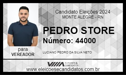 Candidato PEDRO STORE 2024 - MONTE ALEGRE - Eleições