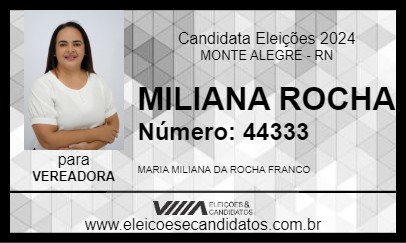 Candidato MILIANA ROCHA 2024 - MONTE ALEGRE - Eleições