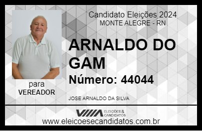 Candidato ARNALDO DO GAM 2024 - MONTE ALEGRE - Eleições