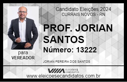 Candidato PROF. JORIAN SANTOS 2024 - CURRAIS NOVOS - Eleições