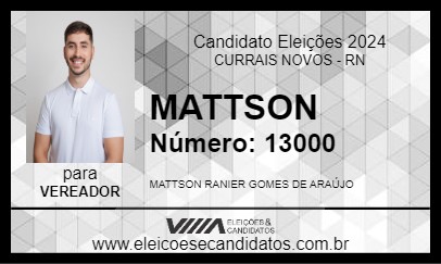 Candidato MATTSON 2024 - CURRAIS NOVOS - Eleições