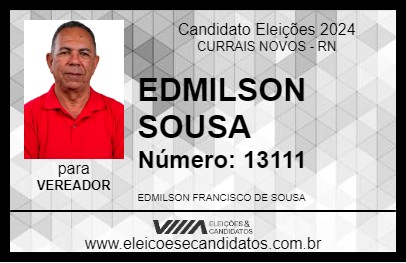 Candidato EDMILSON SOUSA 2024 - CURRAIS NOVOS - Eleições