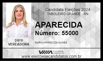 Candidato APARECIDA 2024 - TABOLEIRO GRANDE - Eleições