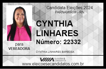 Candidato CYNTHIA LINHARES 2024 - PARNAMIRIM - Eleições