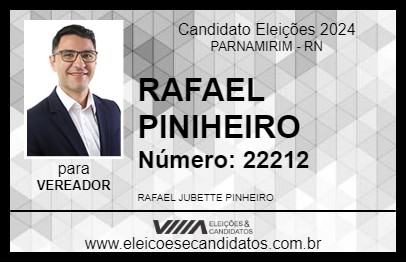 Candidato RAFAEL PINHEIRO 2024 - PARNAMIRIM - Eleições